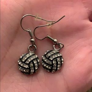 Volleyball mom volleyball fan dangle earrings